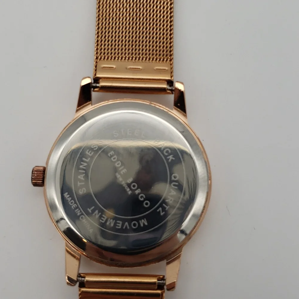 Eddie Borgo The Soho Rose Gold Watch-Woven Strap Quartz Movement